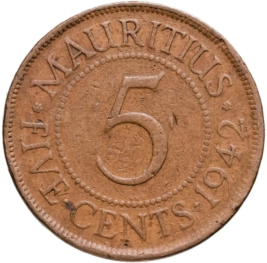 Маврикий 5 центов (cents) 1942