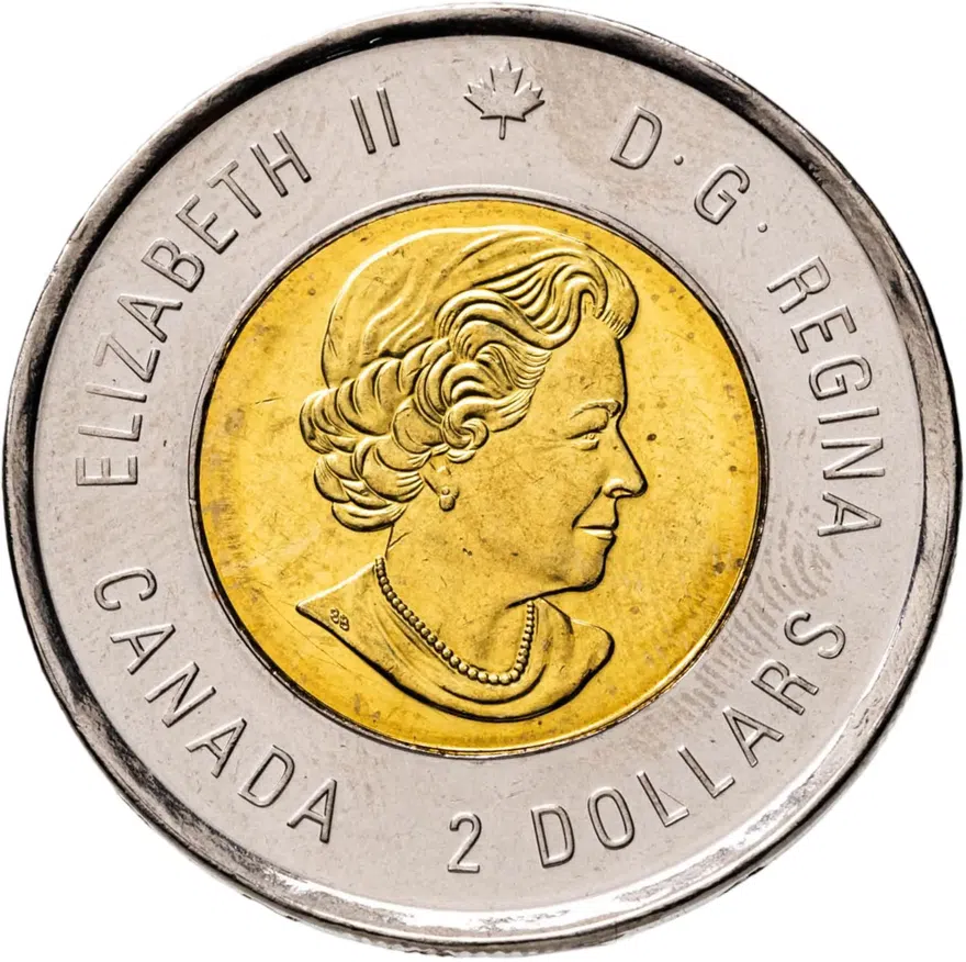 Канада 2 доллара (dollars) 2014  75 лет с начала Второй Мировой войны, реверс