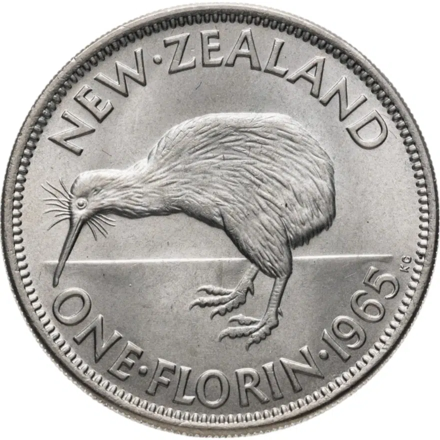 Новая Зеландия 2 шиллинга (florin, shillings) 1965, аверс