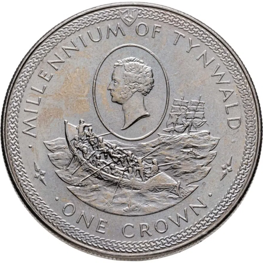 Остров Мэн 1 крона (crown) 1979 "1000 лет Тинвальду - Шлюпка"