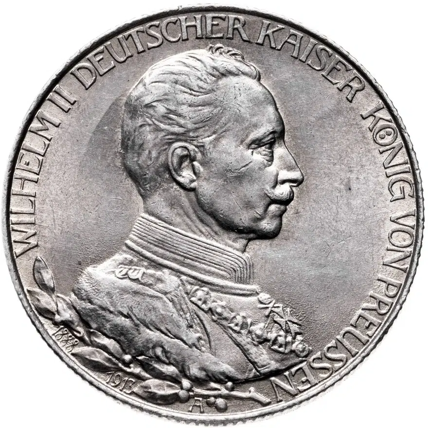 Германия (Империя) 2 марки (mark) 1913  25 лет правлению Вильгельма II