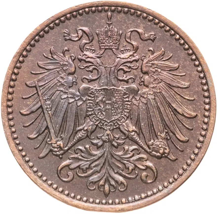Австрия 1 геллер (heller) 1909, реверс