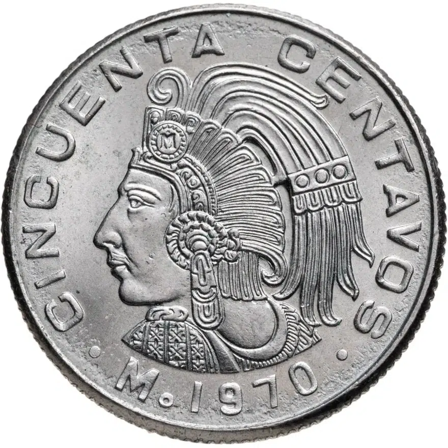 Мексика 50 сентаво (centavos) 1970, реверс