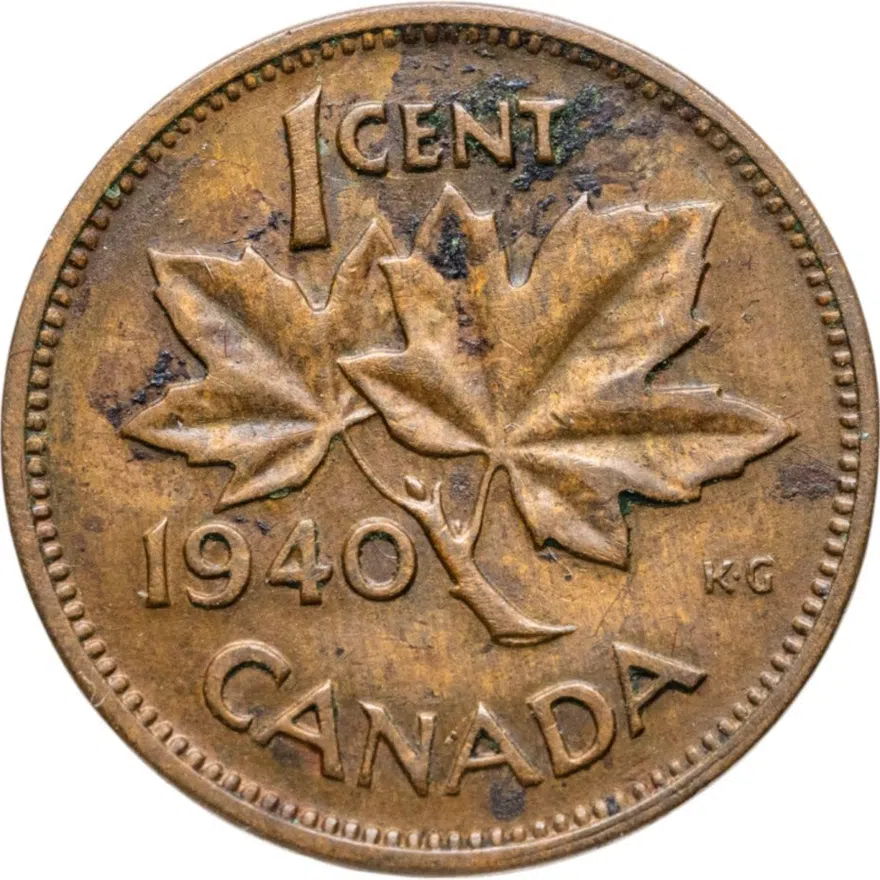 Канада 1 цент (cent) 1940, аверс