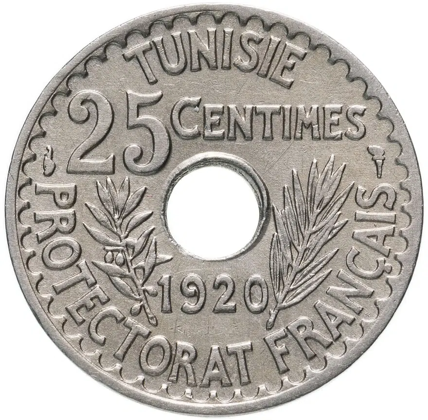 Тунис 25 сантимов (centimes) 1920