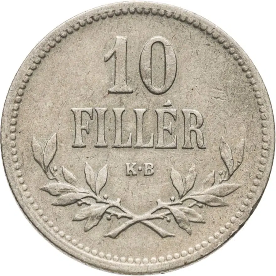 Австро-Венгрия 10 филлеров 1915, монета для Венгрии, аверс