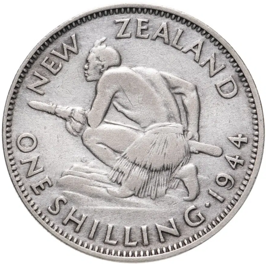 Новая Зеландия 1 шиллинг (shilling) 1944, реверс