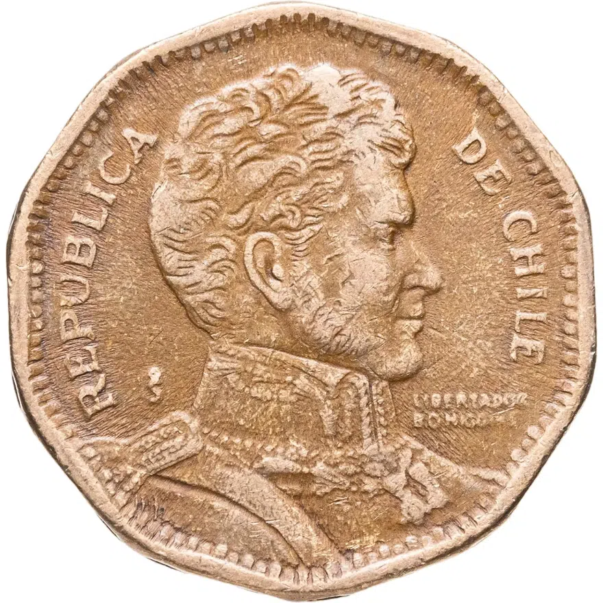 Чили 50 песо (pesos) 1992, реверс