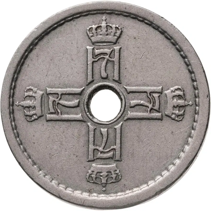 Норвегия 25 эре (ore) 1927, реверс