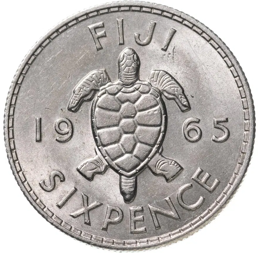 Фиджи 6 пенсов (pence) 1965, реверс