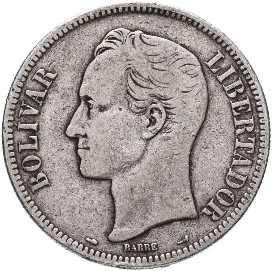 Венесуэла 5 боливаров (bolivares) 1911, аверс