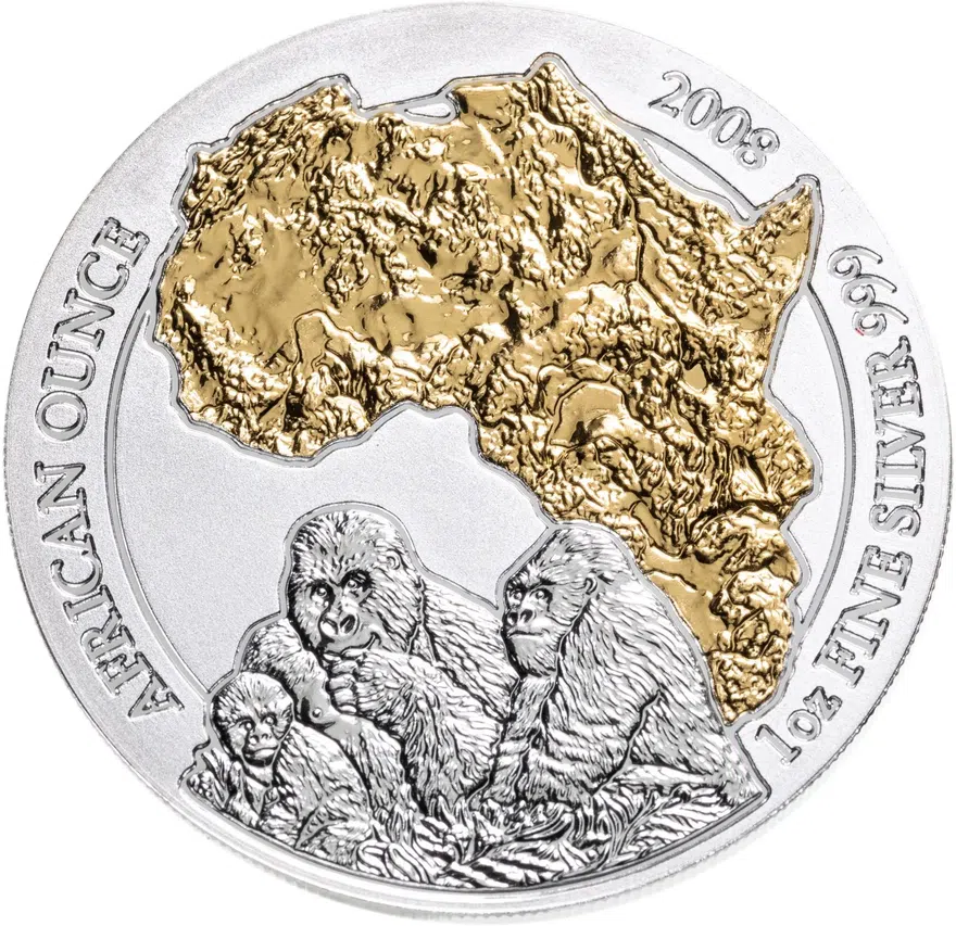 Руанда 50 франков (francs) 2008  Животные - Гориллы