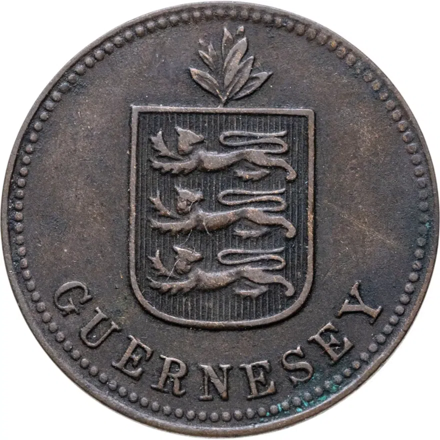 Гернси 2 дубля (doubles) 1920, реверс