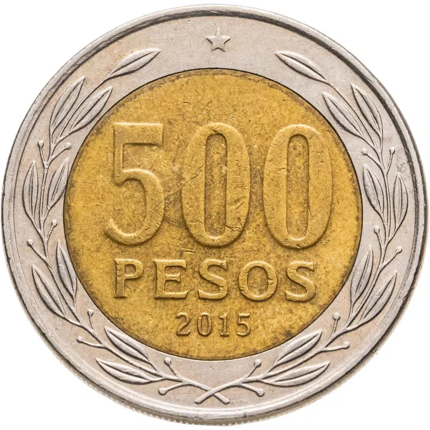 Чили 500 песо (pesos) 2015, реверс