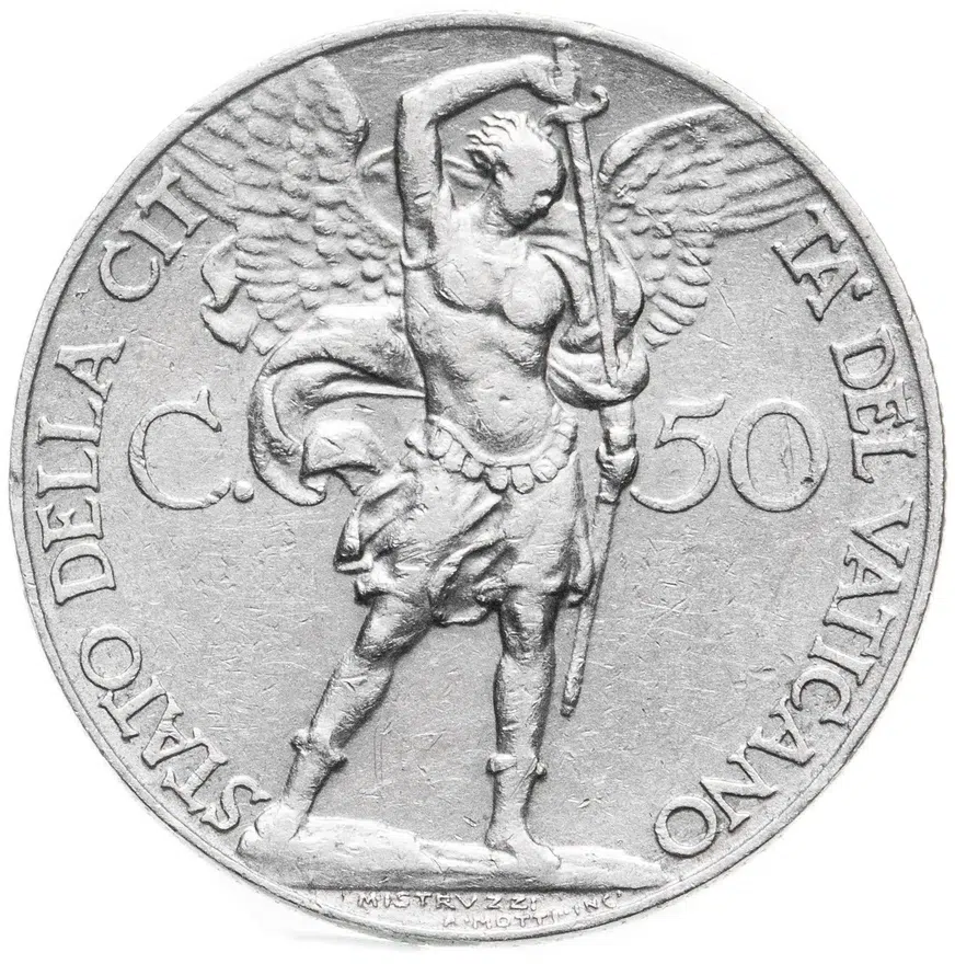 Ватикан 50 чентезимо (centesimi) 1933 "Юбилейный год 1933-1934", реверс