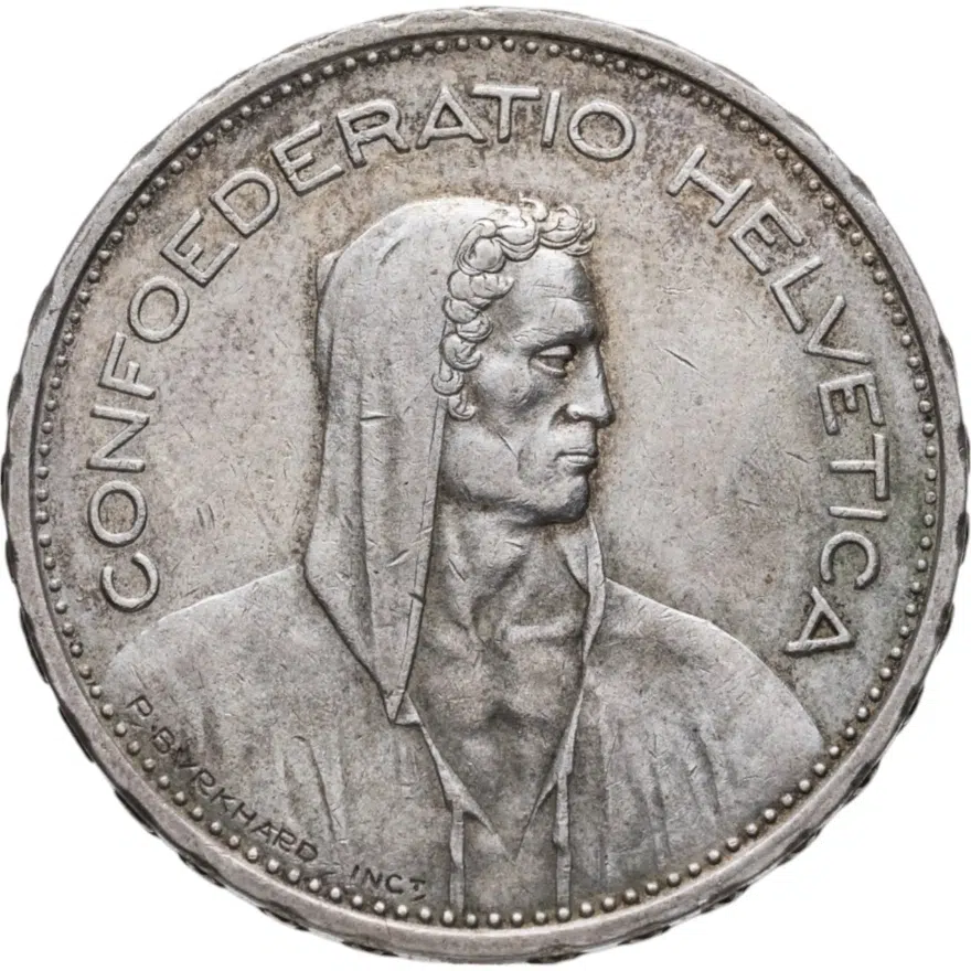 Швейцария 5 франков (francs) 1933