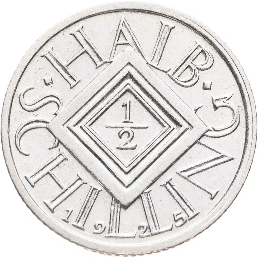 Австрия 1/2 шиллинга (shilling) 1925, аверс