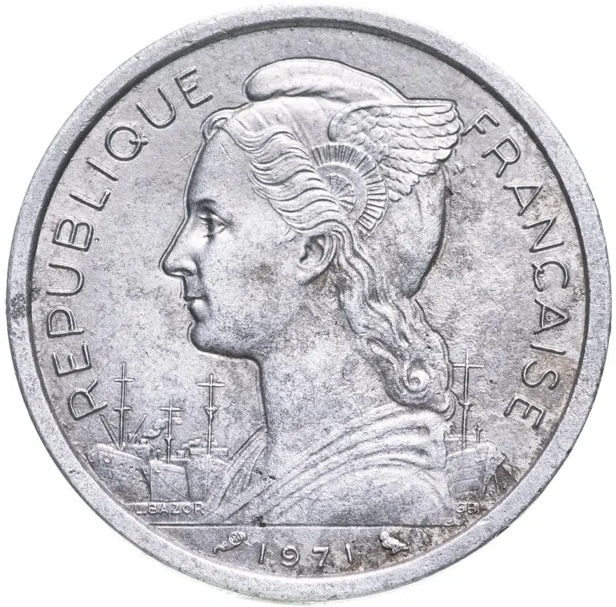 Реюньон 2 франка (francs) 1971