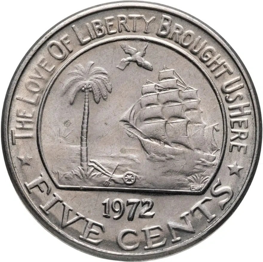 Либерия 5 центов (cents) 1972