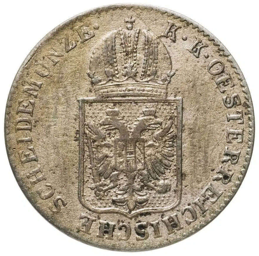 Австрия 6 крейцеров (kreuzer) 1848 A  знак монетного двора "A" - Вена, реверс