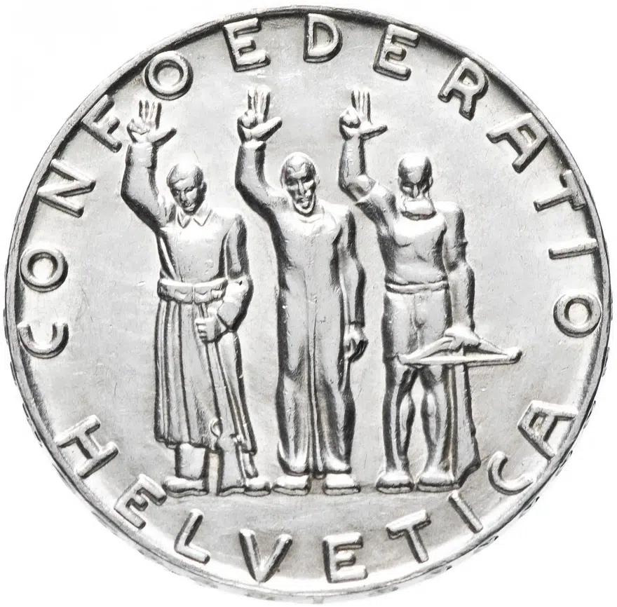 Швейцария 5 франков (francs) 1941 "650 лет Швейцарской Конфедерации"
