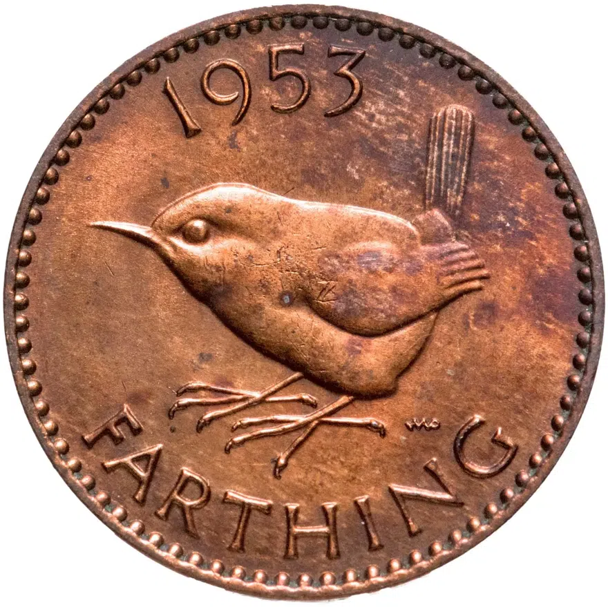 Великобритания 1 фартинг (farthing) 1953, аверс