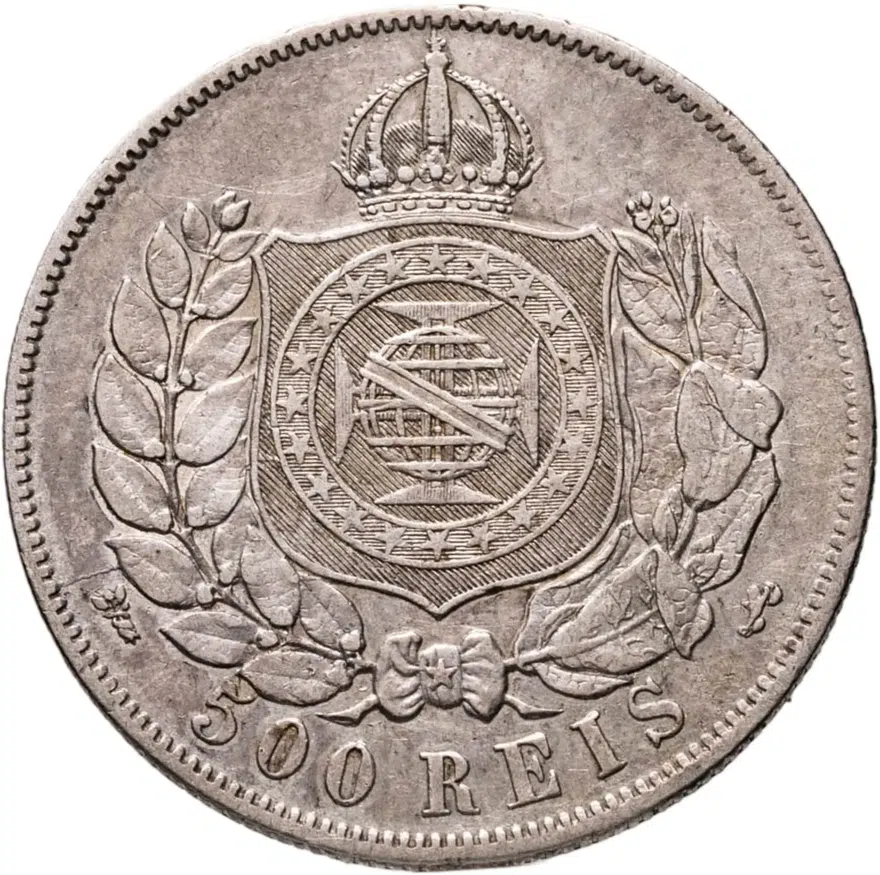 Бразилия 500 реалов (рейс, reis) 1868, реверс