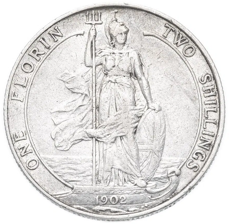Великобритания 2 шиллинга (флорин, shillings) 1902, аверс
