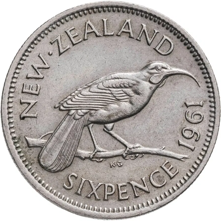 Новая Зеландия 6 пенсов (pence) 1961, аверс
