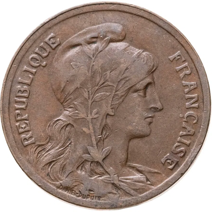 Франция 10 сантимов (centimes) 1915, реверс