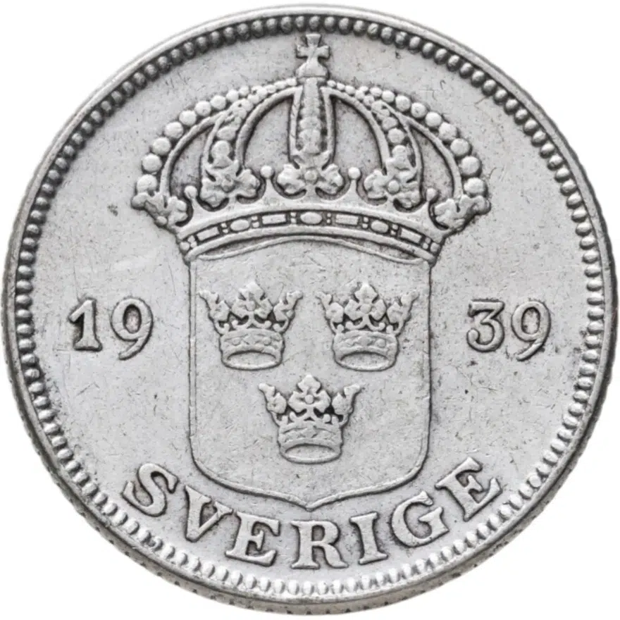 Швеция 50 эре (ore) 1939, реверс