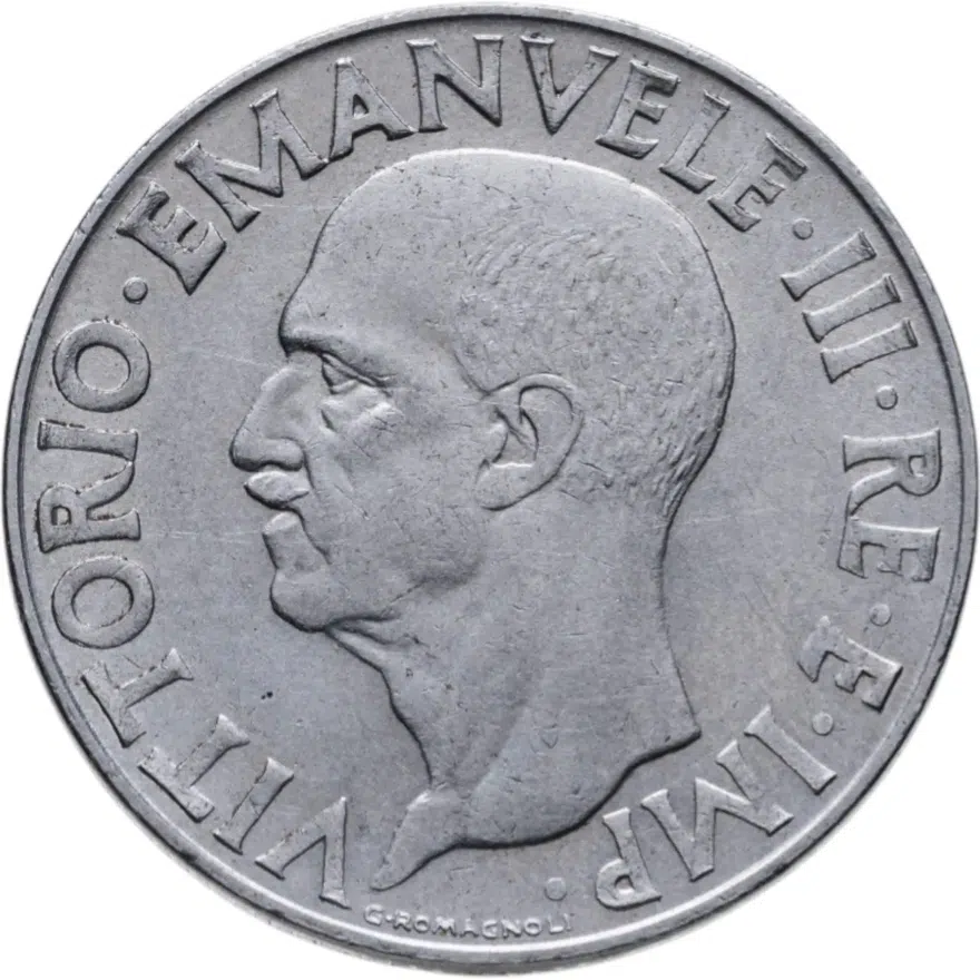 Италия 1 лира (lira) 1942, реверс