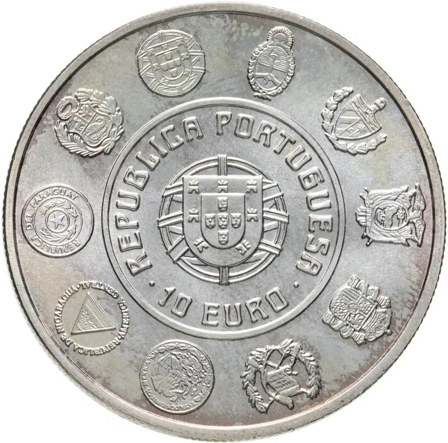 Португалия 10 евро (euro) 2003  Иберо-Америка - Морское дело, реверс