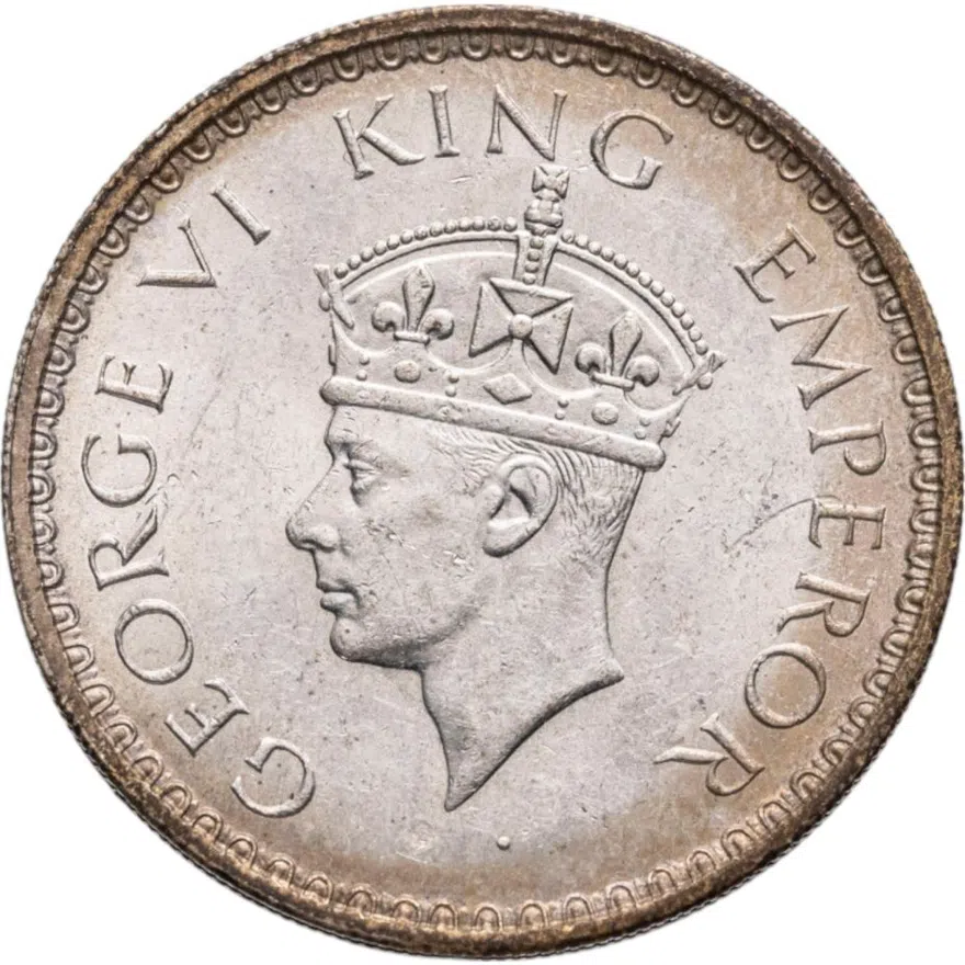 Индия (Британская) 1/2 рупии (rupee) 1941, реверс