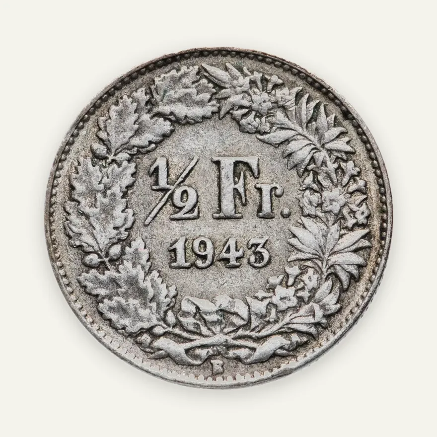 Швейцария 1/2 франка (franc) 1943
