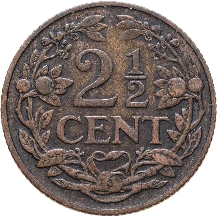 Нидерланды 2 1/2 цента (cent) 1915