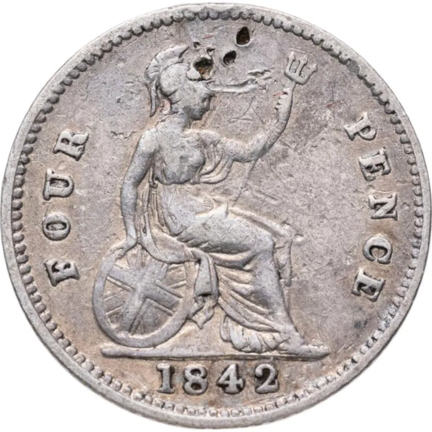 Великобритания 4 пенса (pence) 1842, аверс