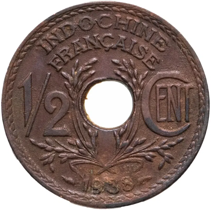 Французский Индокитай 1/2 сантима (centime) 1938