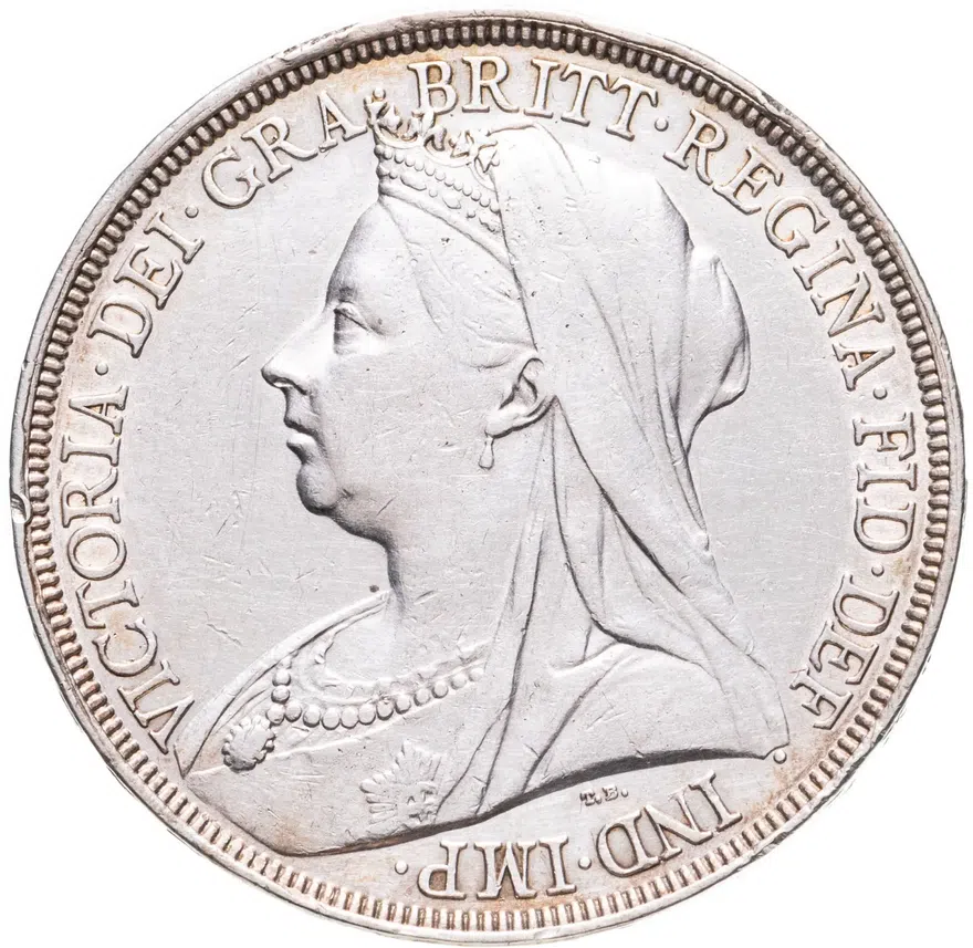 Великобритания 1 крона (crown) 1896 Дата на гурте LX
