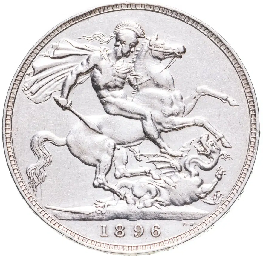 Великобритания 1 крона (crown) 1896 Дата на гурте LX, реверс