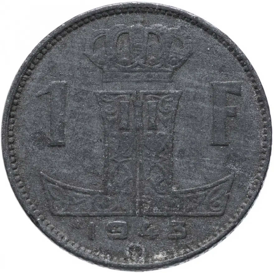 Бельгия 1 франк (franc) 1942 'BELGIQUE - BELGIE', аверс