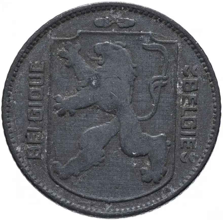Бельгия 1 франк (franc) 1942 'BELGIQUE - BELGIE', реверс