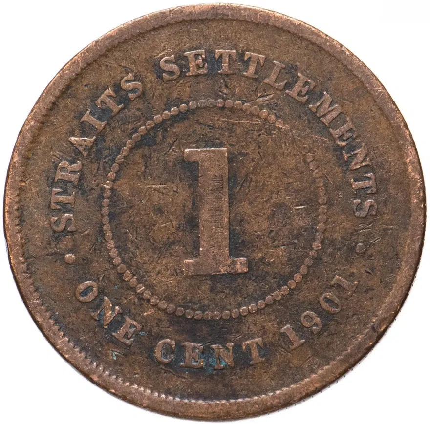 Стрейтс Сетлментс 1 цент (cent) 1901, аверс