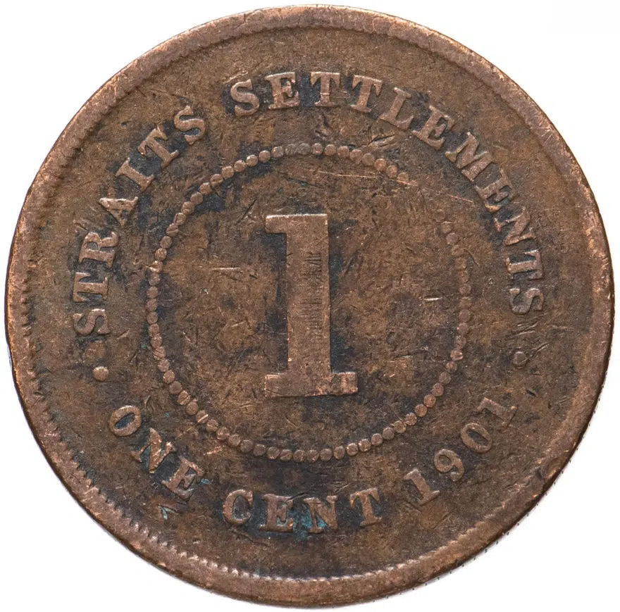 Стрейтс Сетлментс 1 цент (cent) 1901, реверс