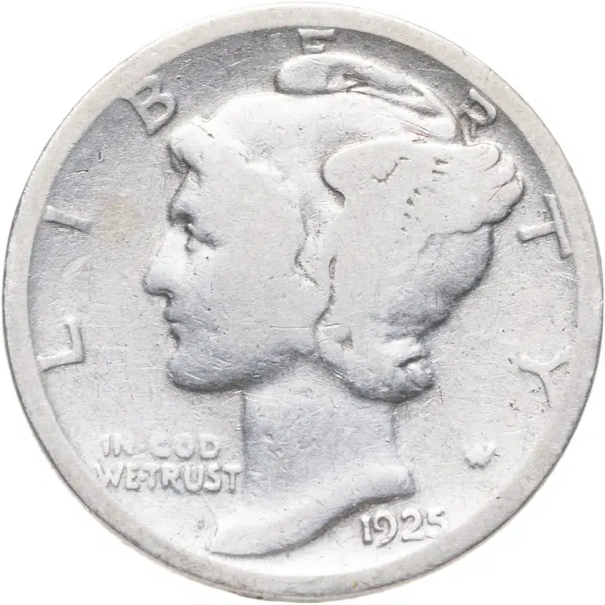 США 10 центов (дайм, one dime) 1925, аверс