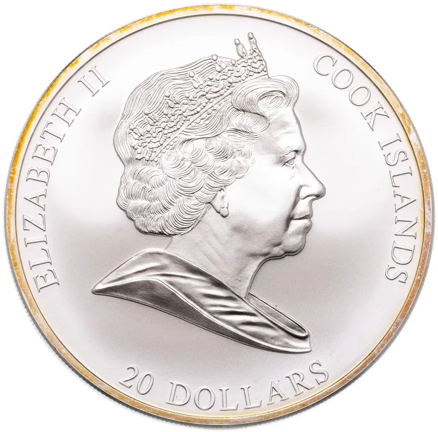 Острова Кука 20 долларов (dollars) 2010  Шедевры искусства - Богатыри, в футляре с сертификатом, реверс