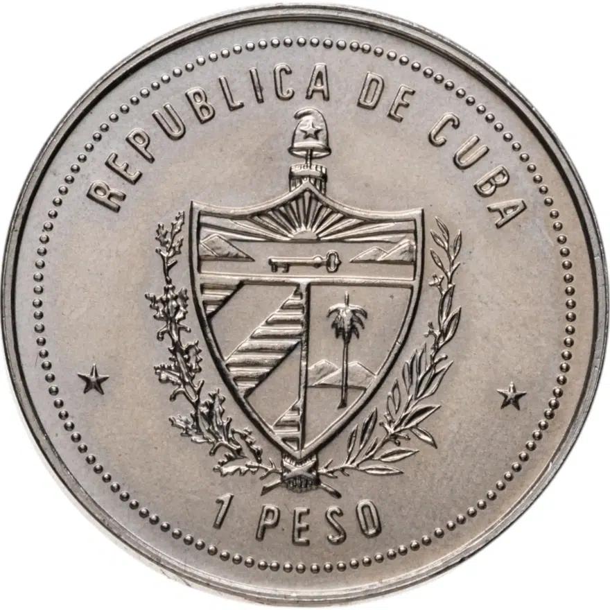 Куба 1 песо (peso) 1987  90 лет песо, реверс