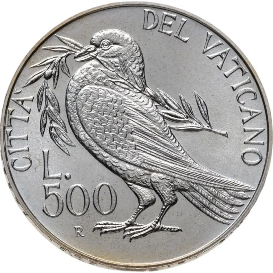 Ватикан 500 лир (lire) 1993 Мир во всём мире, аверс