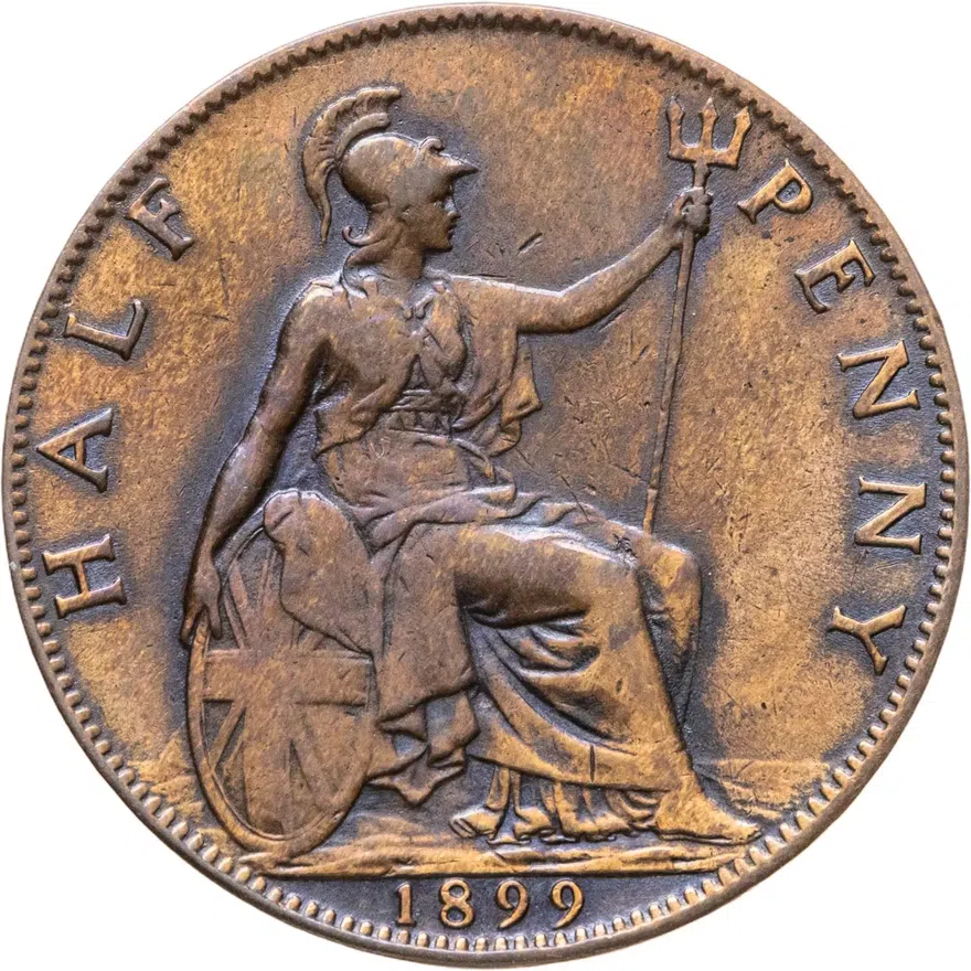 Великобритания 1/2 пенни (penny) 1899, аверс