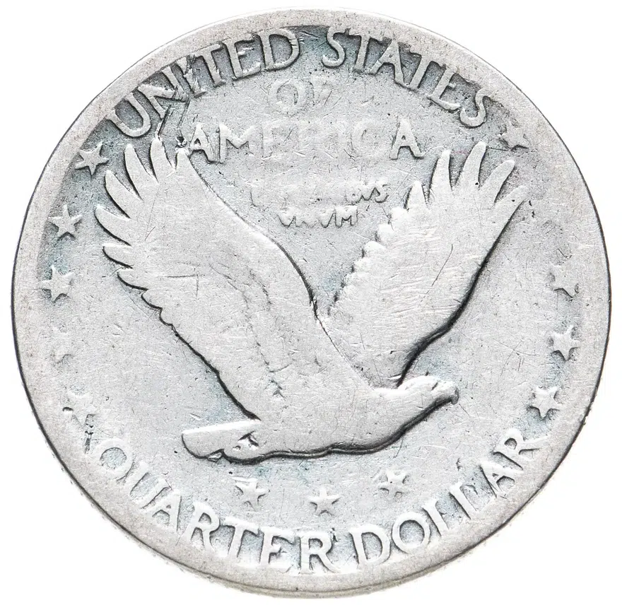 США 25 центов (квотер, 1/4 доллара, quarter dollar) 1927  Standing Liberty Quarter Без отметки монетного двора, реверс